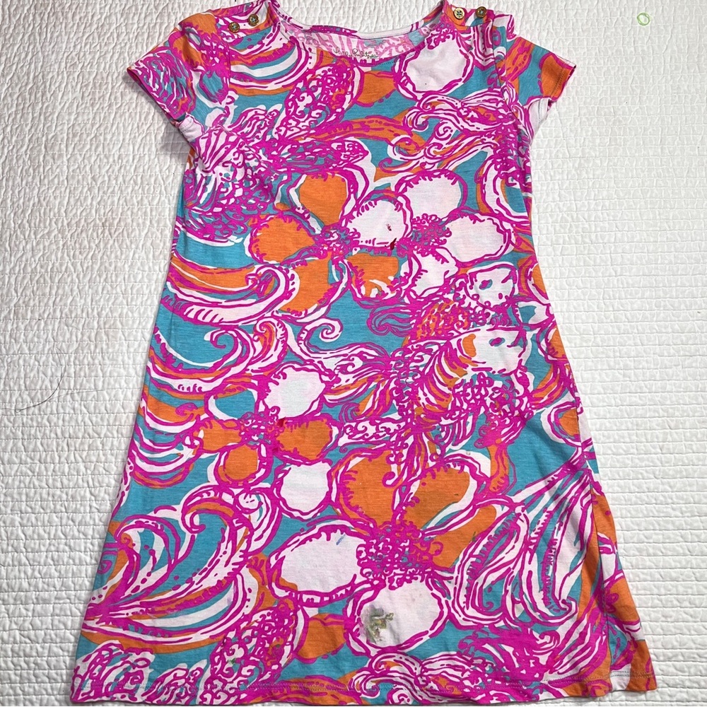 LILLY PULITZER Girl’s shift dress primary color, pink Size L   8-10